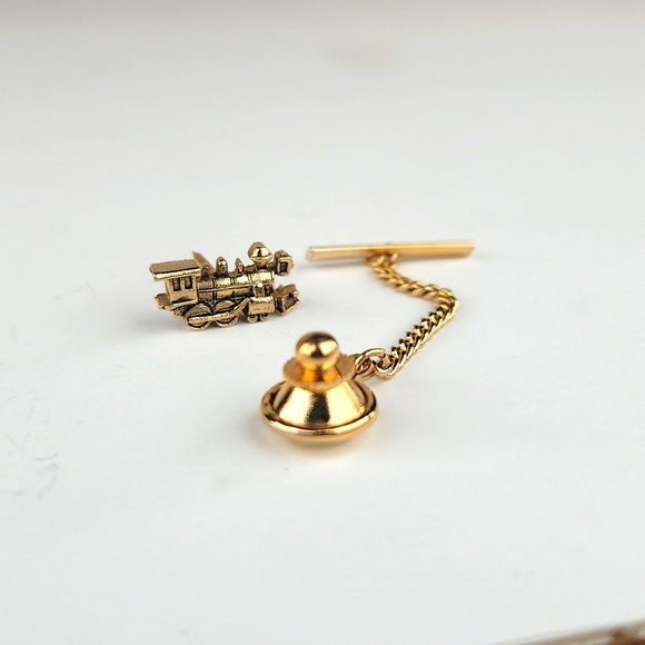 Gold Locomotive Tie Tac Vintage 90s - Picture 7 of 12